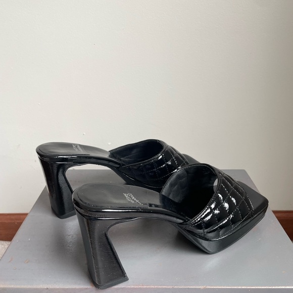 Jeffrey Campbell Black Patent Quilted Mules - Picture 7 of 8